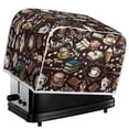 thumbnail image 5 of Yuyamidu Coffee Theme Toaster Covers 2 Slice Bread Toaster Oven Dust Protection Cover Universal Wide Slot Small Appliance Dustproof Cover for Home Kitchen Counter, 5 of 7