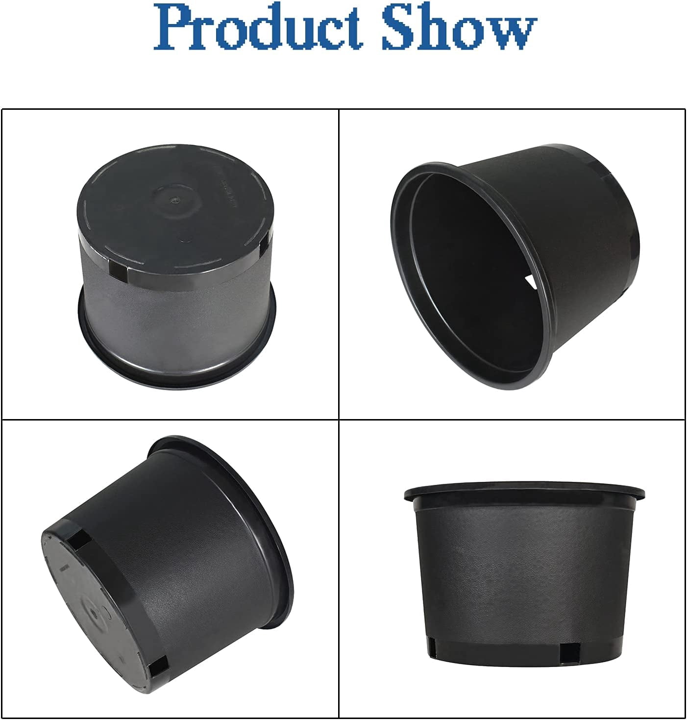 10-Pack 5 Gallon Squat Premium Black Nursery Pot Plant Container Garden Planter Pots (5 Gallon Squat )