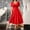Red, variant on Ayolanni Short Sleeve Women Summer Dresses Solid Casual V-Neck Maxi A-Line Dress Fitted Waist Wedding Guest Dressy Lace Patchwork Vacation Sundress Green L