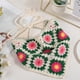 thumbnail image 4 of Pañuelo para el pelo con flores, bandana de ganchillo, verde, rojo, algodón, vintage, de verano, tejido con flores, lazo triangular, pañuelo para la cabeza, diademas, pañuelo para la cabeza, 4 of 9