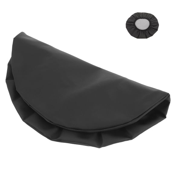 RENACLIPY Chair Protector Round Stool Seat Covers Black for Bar and Dining Chairs