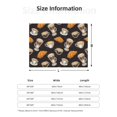 Bread & Coffee Print Black Throw Blanket for Couch, Soft Fuzzy Comfy