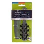 Goody On-The-Go Styling, The Goody Start.Style.Finish., Hair Brush and Comb Set (Gray)