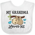 thumbnail image 3 of Inktastic My Grandma Loves Me with Sloth and Hearts Boys or Girls Baby Bib, 3 of 4