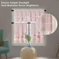 thumbnail image 3 of Pink Rose Kitchen Curtains Floral Window Curtains Valance and Tier Set 36 Inch, Romantic Flowers Delicate Rod Pocket Short Tier Curtain, Chic Classic Small Cafe Curtains for Kitchen Decor, 3 of 5