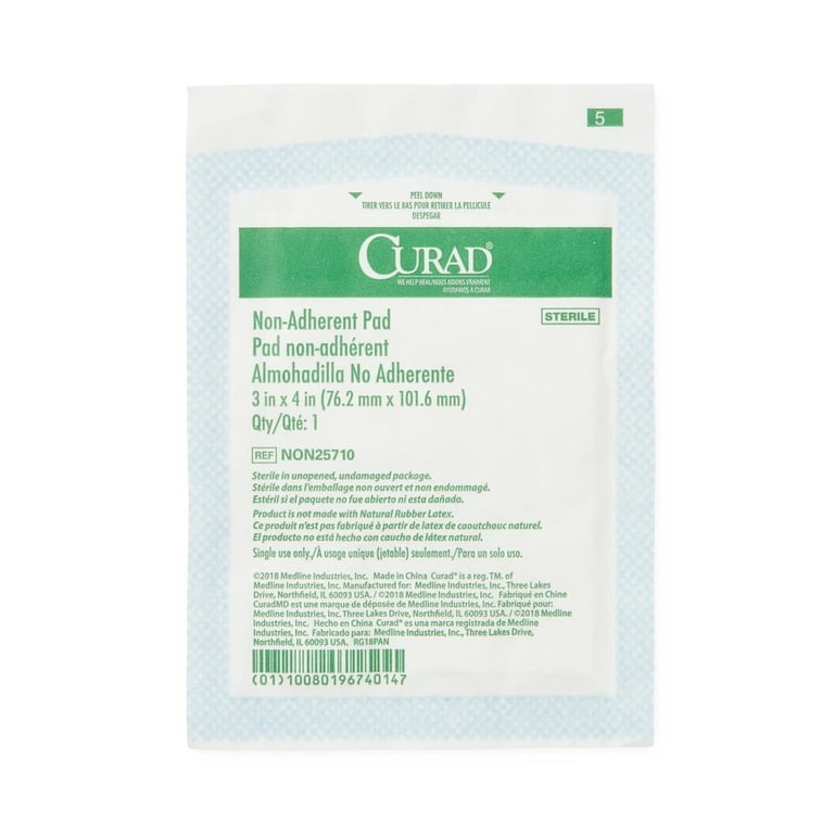Curad Sterile Non-Adherent First Aid Gauze Pads, 3" x 4", 100-Count photo 3