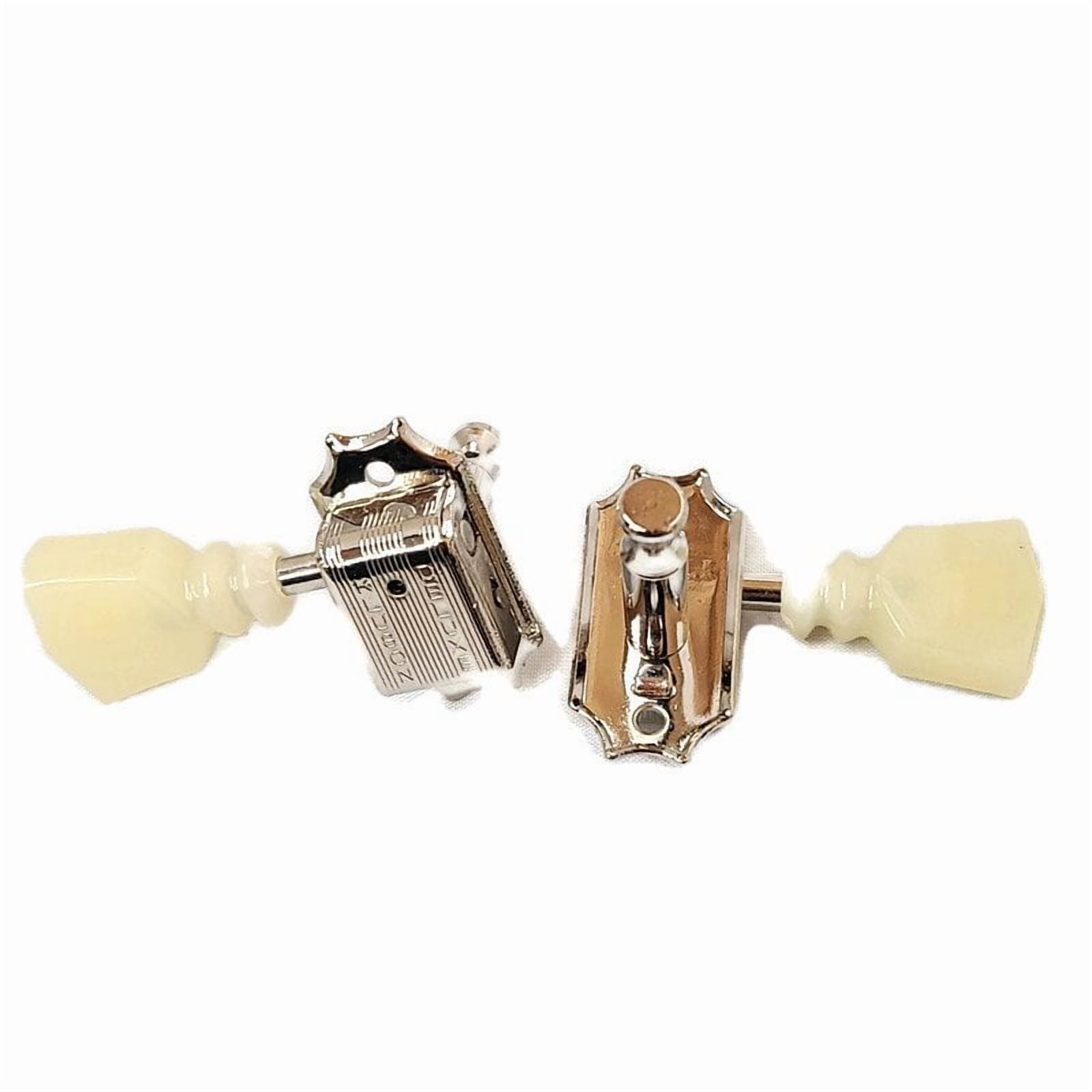 Kluson Guitar Tuning Pegs Machines 3+3 Nickel Pearl Green Double Line Les Paul