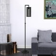 thumbnail image 6 of HomeRoots 69" Black Reading Floor Lamp With Black Drum Shade, 6 of 9