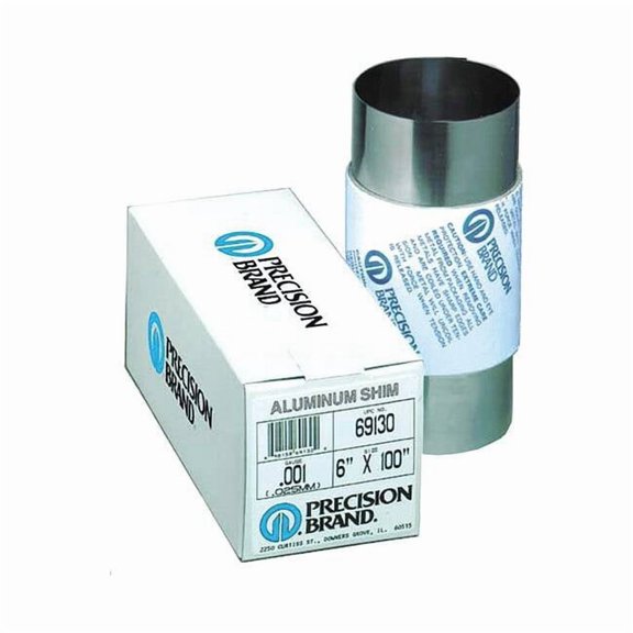 Precision Brand Shim Stock, Roll, Aluminum, 0.0050 In, 6 In 69320