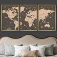 thumbnail image 3 of wall26 Framed Canvas Print Wall Art Set Retro Vintage Antique Sepia World Map Global Country Illustrations Modern Art International Educational for Living Room, Bedroom, Office - 24"x36"x3, 3 of 5