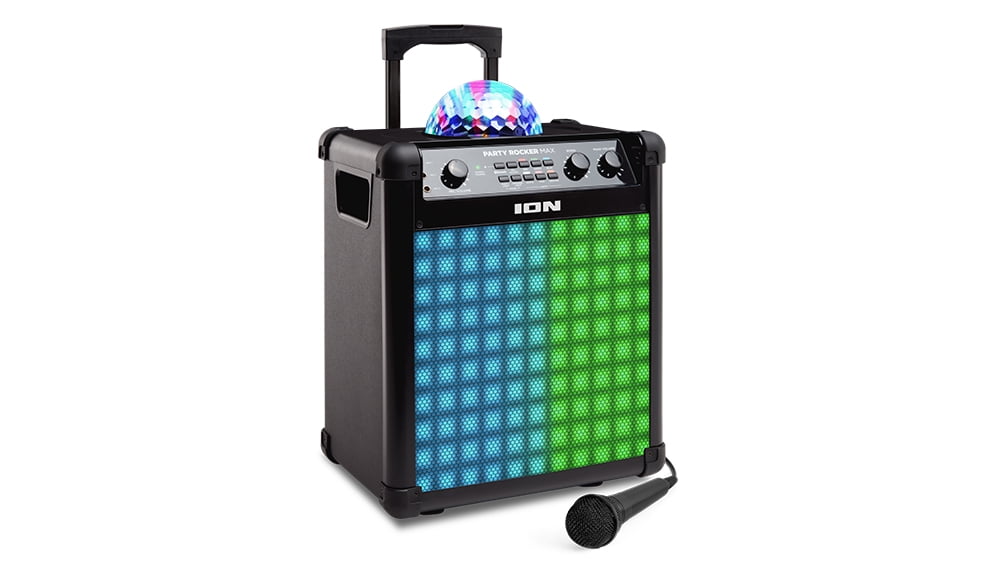 ION Audio Party Rocker Max 100W Portable Wireless Bluetooth Speaker & Karaoke Centre with Rechargeable Battery Party Light Display and Microphone 