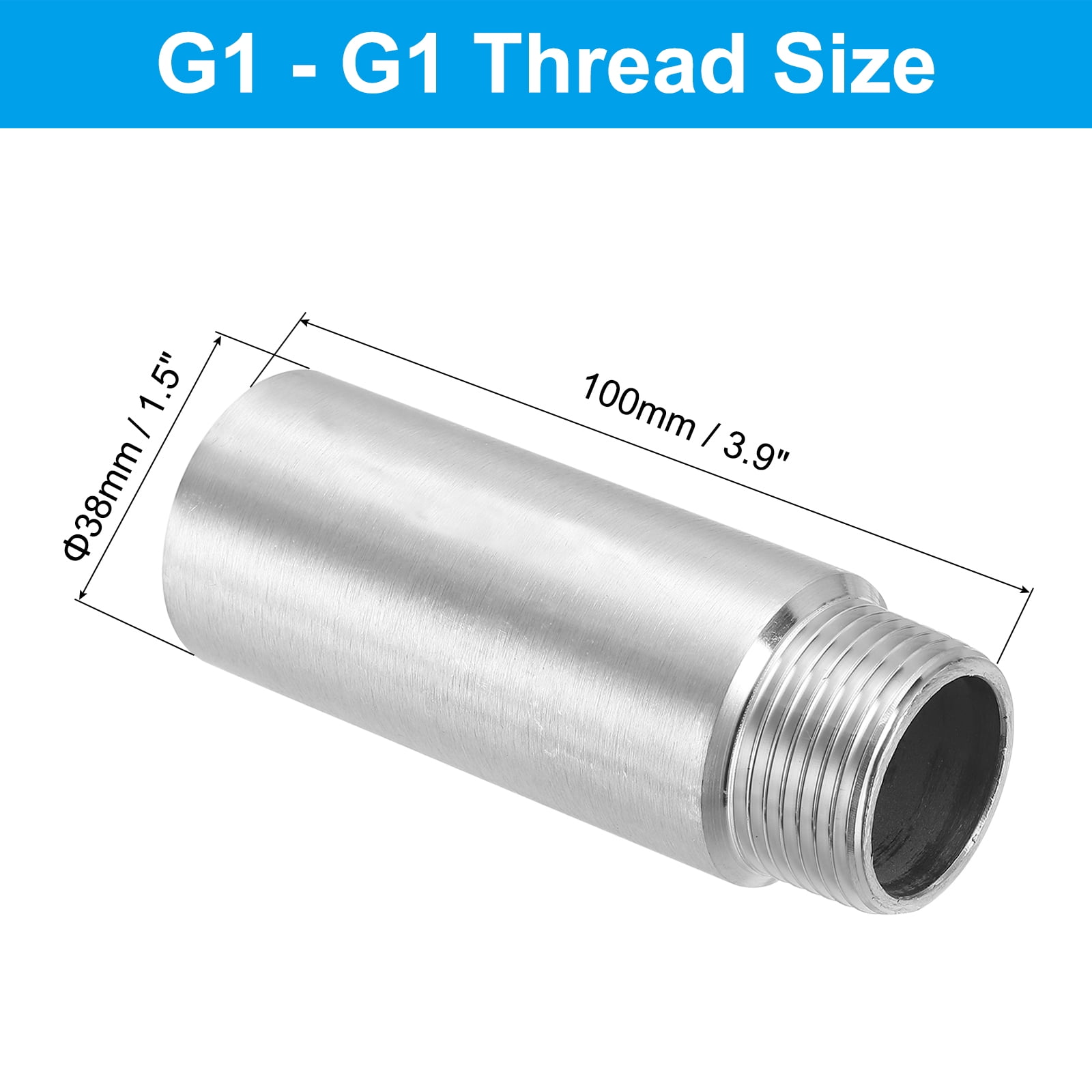 Unique Bargains 304 Stainless Steel Pipe Fitting 1" NPT Male to Female Thread 4inch Length