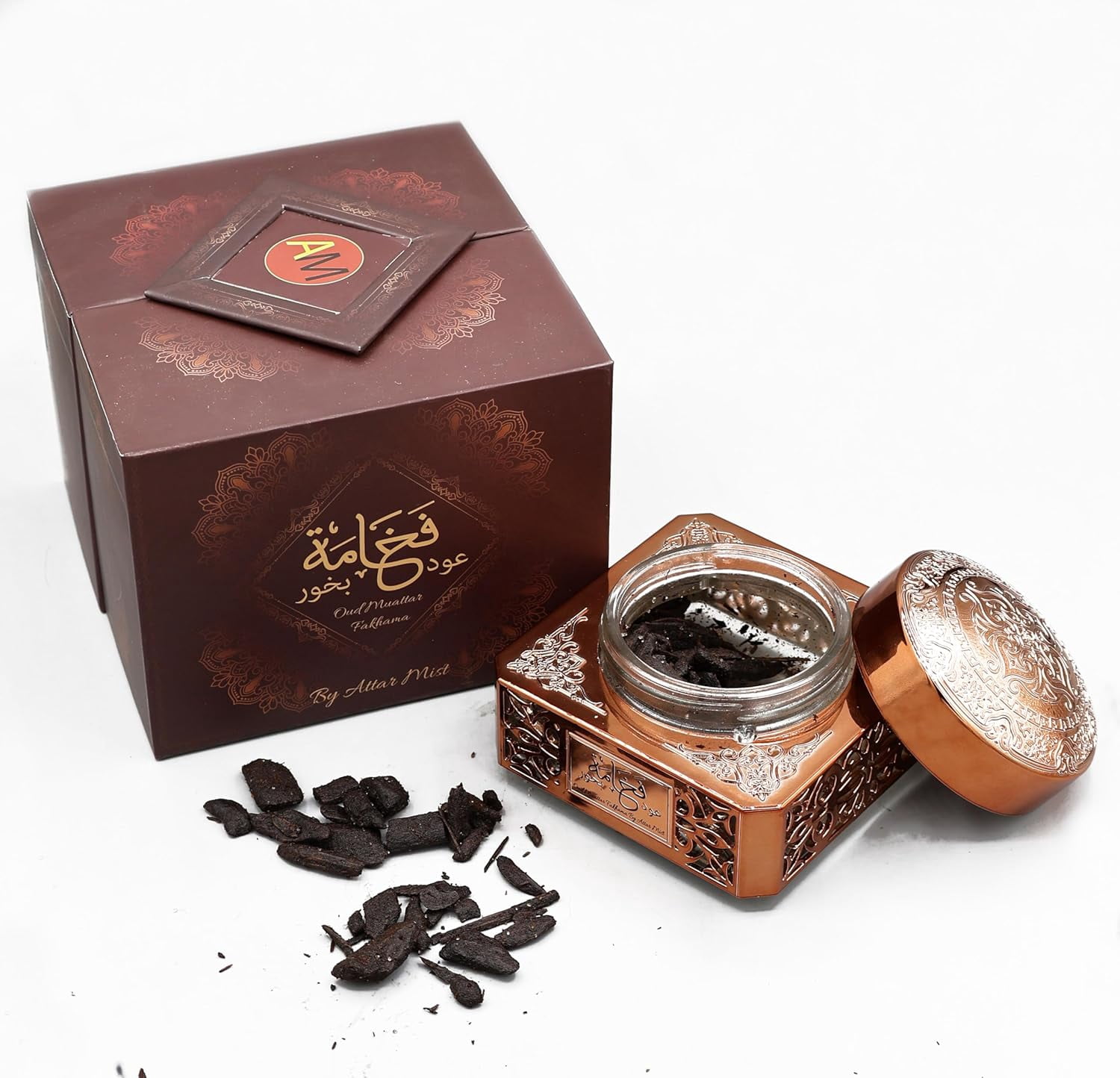 AM Oud Wood Incense Charcoal Chips - Agarwood | Oudh Bakhoor Fakhama | Arabian Oud Sticks | Inciensos Aromaticos para La Casa | Long Lasting Fragrance | Use for Meditation and Relaxation - 40gm