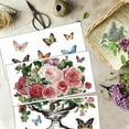 thumbnail image 4 of 3pcs/Set Butterfly Flower Transfer Stickers Rub on Transfers for Furniture and Crafts 6x12 Inch Garden Floral Rub on Decals Retro Furniture Decals for Wood Window Scrapbook Home Decor, 4 of 8