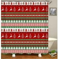 thumbnail image 3 of 4PCS Christmas Shower Curtain Set, Snowflake Green Pine Tree Winter Holiday New Year Bathroom Decor, Waterproof Fabric Shower Curtain, Non-Slip Bath Mat Bathroom Rugs, Xmas Gifts, 3 of 7