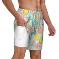 thumbnail image 2 of Balery Bright Peach Mens Swim Trunks Swim Shorts for Men Quick Dry Inseam Beach Shorts with Compression Liner Pocket-Medium, 2 of 9
