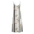 thumbnail image 5 of Gamivast Dresses for Women Spaghetti Strap V Neck Loose Fit Flowy Maxi Dress Geometric Striped Print Asymmetrical Hem Comfy Casual Beach Vacation Summer Dresses, 5 of 5
