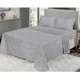 thumbnail image 6 of Ruvanti Flannel Sheets Queen Size - 100% Cotton Brushed Flannel Bed Sheet Sets - Deep Pockets 16 inches (Fits up to 18") - All Seasons Breathable & Super Soft - Warm & Cozy - 4 Pcs - Grey Buds, 6 of 9