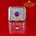 thumbnail image 4 of King of Bling's White19.00ct Sterling Silver Cubic Zirconia Men Adjustable Ring From SZ 9 to 11, 4 of 12
