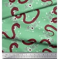 thumbnail image 2 of Soimoi Rayon Crepe Fabric Leaves,Floral & Snake Reptile Decor Fabric Printed Yard 46 Inch Wide, 2 of 3