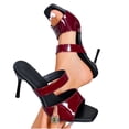 thumbnail image 5 of GERsome Womens Kitten Heels Sandals Square Open Toe Mules Slip On Dress Pumps for Wedding Party Prom Wine Size 8.5, 5 of 9