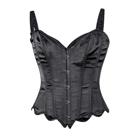 Ashirexll Body Shaper for Women Plus Size Casual Sexy Bustier Back Lace Up Corset Vintage Corset Top Tank Shapewear Black XL