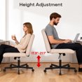 thumbnail image 5 of PayLessHere Criss Cross Armless Office Chair, Adjustable Height & 360° Swivel Wheels, Home Office Chair Pink, 5 of 7