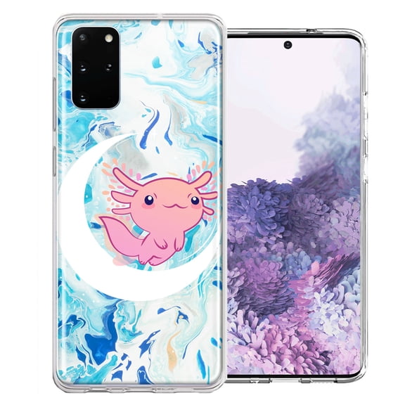 MUNDAZE For Samsung Galaxy S20 Pink Axolotl Moon Mable Design Double Layer Phone Case Cover