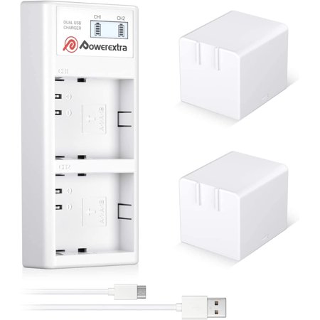 Powerextra 2-Pack Rechargeable Li-Ion Battery + Dual Quick Charger for Arlo Pro Arlo Pro 2 Arlo Go Batteries