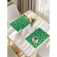 thumbnail image 5 of St. Patrick's Day Placemats Set of 8, Spring Lucky Shamrock Grass Gradient Placemats for Dining Table, Place Mats for Kitchen Tabletop, Waterproof Wipeable Dining Table Mats Set, 5 of 9