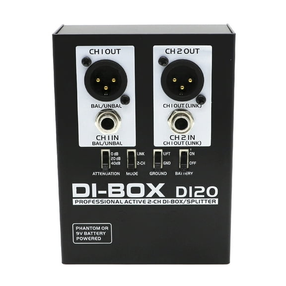 Double Channel Active DI BOX with Ground Lift Switching for Low Noise Sound