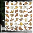 thumbnail image 4 of Ambesonne Animal Shower Curtain, Dog Heads Puppy Canin, 69"Wx84"L, White Yellow Chocolate, 4 of 5