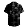thumbnail image 5 of FAOWME Men'S Halloween Shirts Short Sleeve Turndown Collar Buttons Skull Print Soft Comfortable Blouse For Casual Daily Wear,Dark Gray,Xl, 5 of 5