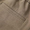 thumbnail image 3 of Ceisia Men's Gift Casual High Waist Straight Leg Pants Warm Fleece Lined Stretch Elastic Waist Pocket Full Length Trousers, 3 of 8