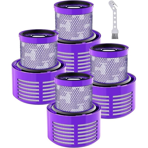 4 PCS HEPA Replacement V10 Filters Compatible with Dy*son Cyclone V10 series, V10 Absolute, V10 Animal, V10 Total Clean, V10 Motorhead, SV12, Part No. 969082-01, Washable and Reusable