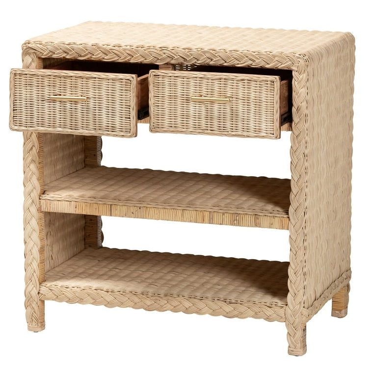 Lanica Japandi Console Table - Natural Rattan - Walmart.com