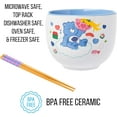 thumbnail image 2 of Silver Buffalo Care Bears Food Sushi Ceramic Ramen Noodle Rice Bowl with Chopsticks, Microwave Safe, 20 Ounces, 2 of 8