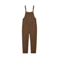 thumbnail image 4 of Fnooota Women's Overalls with Pockets, Casual Cotton Linen Adjustable Straps Loose Fit Summer Jumpsuits Brown Size L, 4 of 7