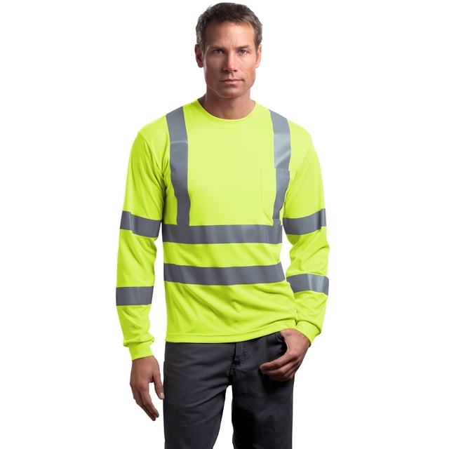 CornerStone® - Camiseta reflectante resistente a enganches de manga larga ANSI 107 Clase 3. CS409 Piedra angular CS409