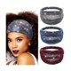 thumbnail image 1 of wonima11 Sequin Wide Headband Black Turban Headbands African Glitter Head Wraps Stretchy Bling Hair Wraps Hair Bands Yoga Running Sport Hair Accessories for Women and Girls, 1 of 1