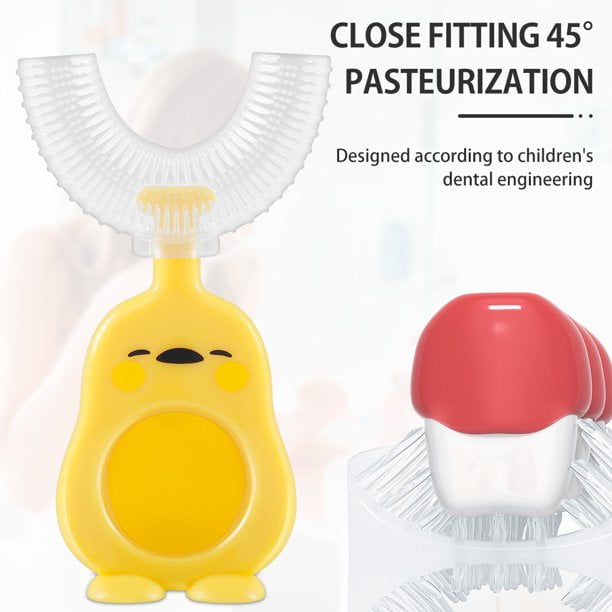 Kids Toothbrushes, All Rounded Children U Shape Toothbrush, U-Shaped Toothbrush for Kids, Kids U Shaped Toothbrush, Rounded Children U Shape Toothbrush, 360° Oral
