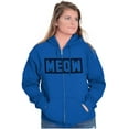 thumbnail image 3 of Crazy Cat Lady Meow Kittycat Lover Womens Plus Size Graphic Zipper Hoodie Brisco Brands 2X, 3 of 5