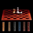 thumbnail image 2 of Tablero de ajedrez de 9 colores, diseño único en relieve, juego de mesa de cuero, juguete universal portátil con esquina protectora de metal, 2 of 5