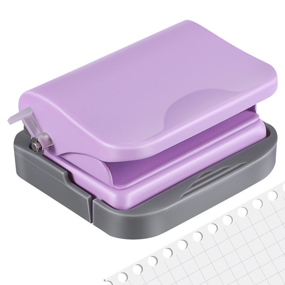 Hemoton Portable Manual Loose Leaf 6-Hole Paper Puncher for Spiral Binding, Binder Hole Punch, Easy-to-Use Paper Hole Punch