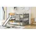 thumbnail image 3 of Full Over Full Bunk Bed with Ladder with Slide, Gray, 3 of 4