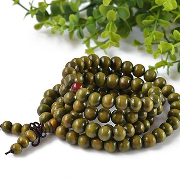 Sandalwood 108 Prayer Bead Mala Bracelet Necklace, 6mm Beads, Brown, Spiritual Meditation Yoga Jewelry