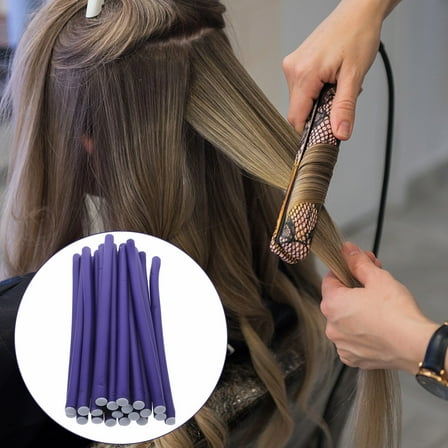 Milisten 20Pcs Cold Wave Hair Rollers Dark Blue for Smooth Hair and Breakage Free Styling