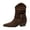 Brown, variant on Women's Slouchy Mid Calf Boots Chunky Heel Pull on Pointed Toe Western Fashion Boot