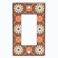 thumbnail image 5 of Metal Light Switch Plate Cover Mandala Orange Brown Floral Pattern Damask MDL115, 5 of 13