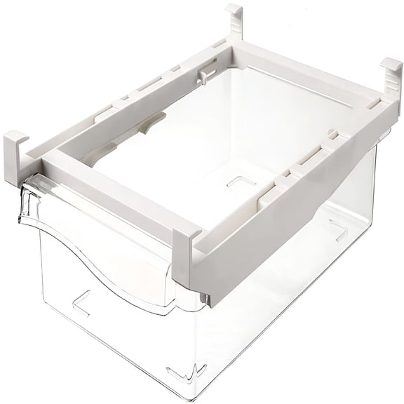 ACDANC Refrigerator Pull Out Bin,Snap On Drawer Fridge Mate,Fridge Storage Box/Drawers/Rack,Refrigerator Bin Home Organizer for Fridge Shelf Thickness Under 0.6\